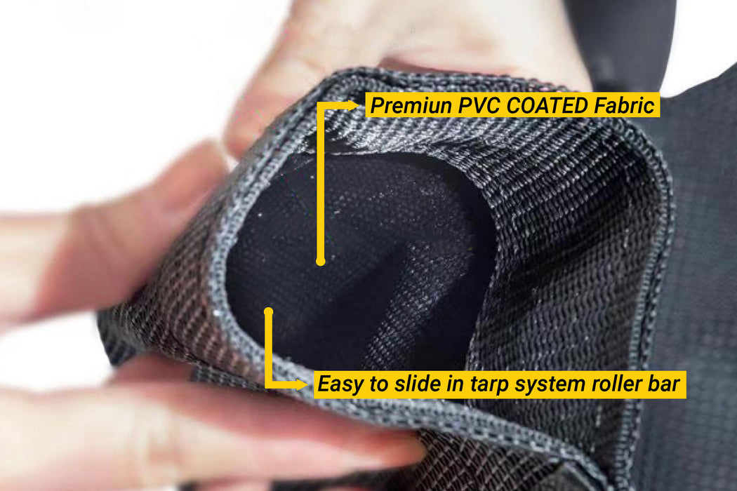 Dump Truck/Trailer Heavy-Duty MESH TARP for roller bar systems (manual and electric).