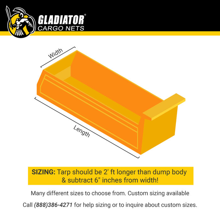 Dump Truck/Trailer Heavy-Duty MESH TARP for roller bar systems (manual and electric)