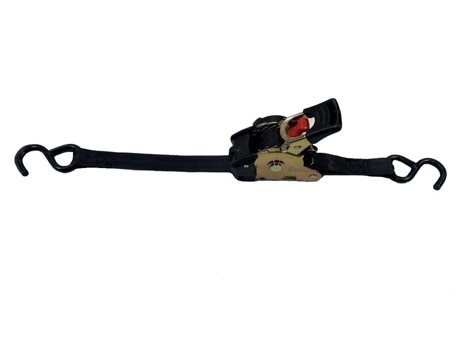 2 x 10' Re-Tractable Ratchet Straps with Coated S hook - Tie-Down Straps